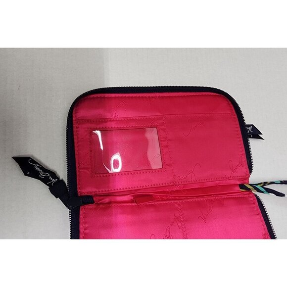 Vera Bradley Wristlet Wallet In Midnight With Multicolor Butterfly Floral Patter - Picture 10 of 12